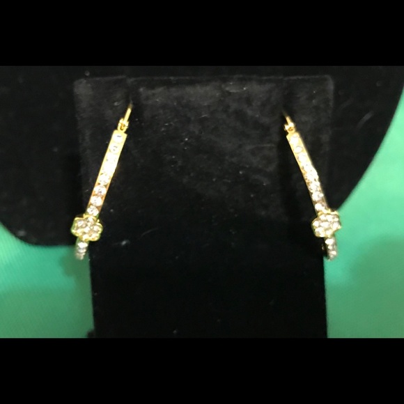 Swarovski Elements: Gold & Crystals Hoop Earrings - Picture 4 of 8
